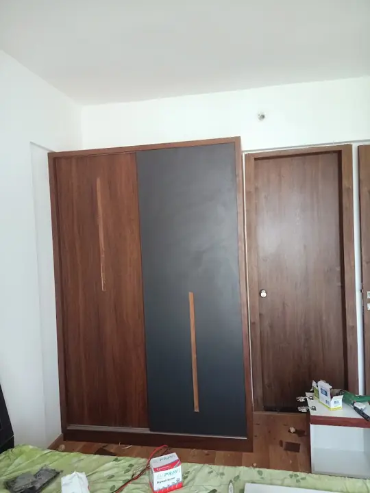 Two-tone wooden wardrobe – VS Interiors, Wagholi